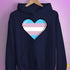 Transgender Pride 8-Bit Pixel Heart Hoodie - Navy